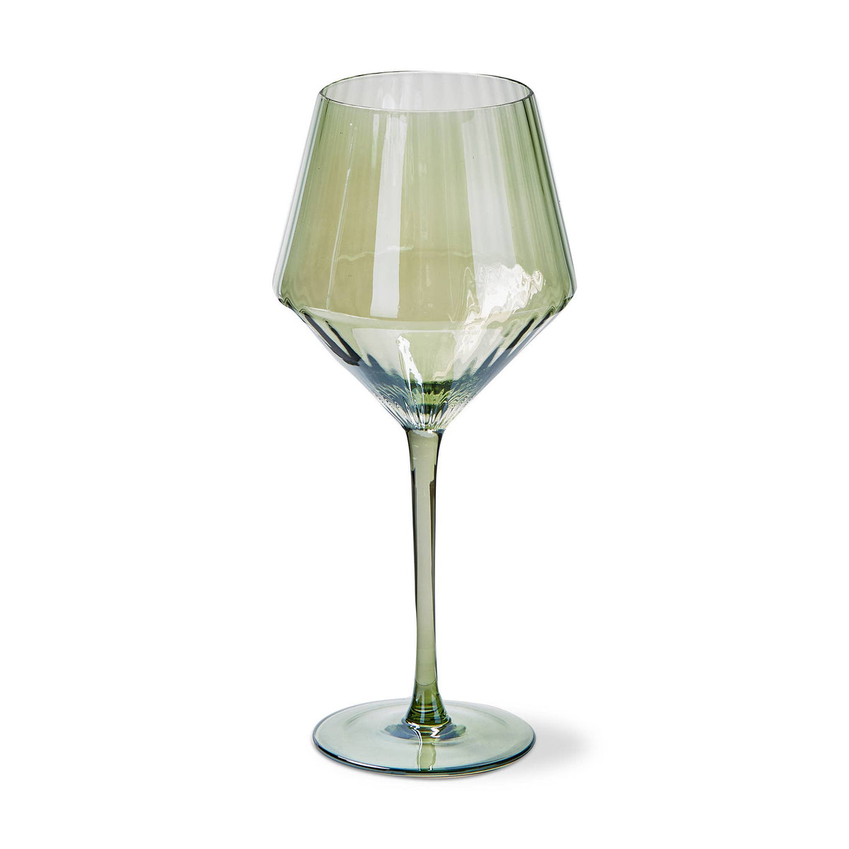 Chelsea Iridescent Optic Wine Glass Green