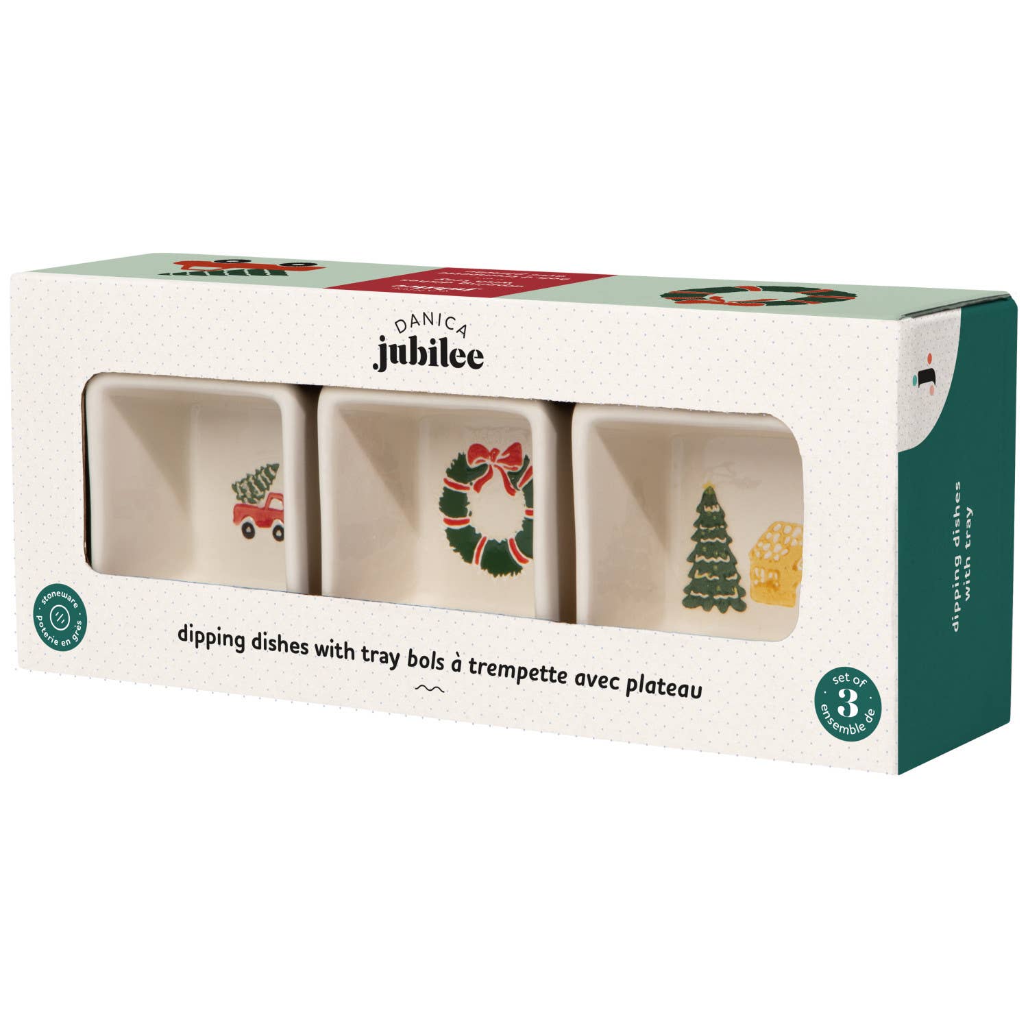 Glitzmas Christmas Dipping Dish With Tray Set