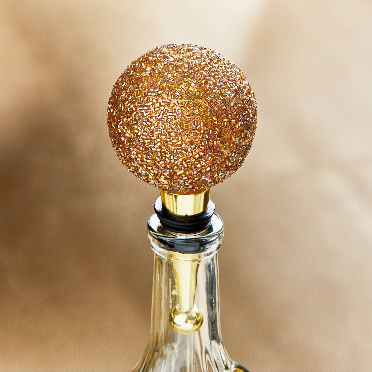 Glitz Bottle Stopper Bronze Glass