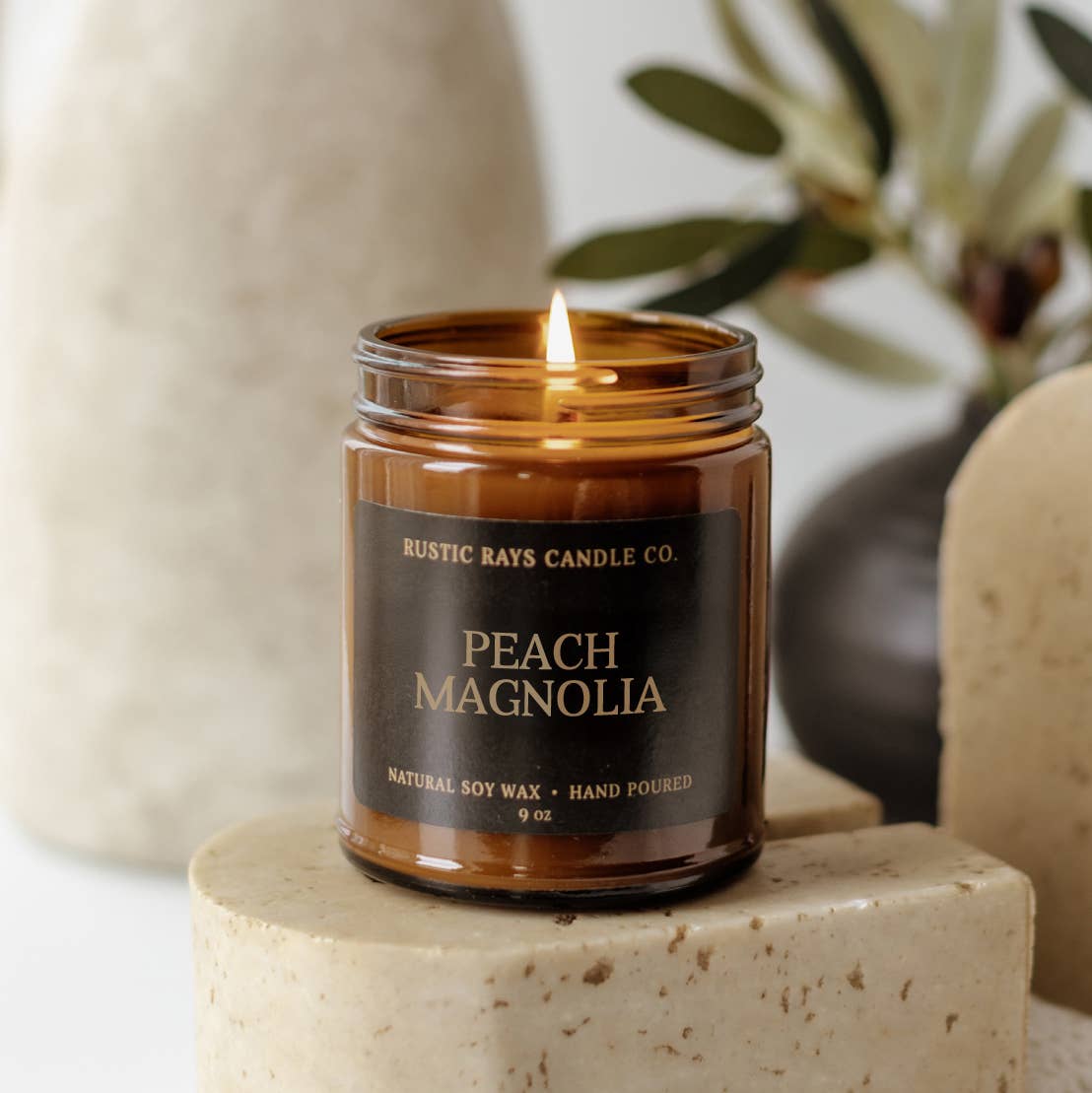 Peach Magnolia 9 oz Soy Candle