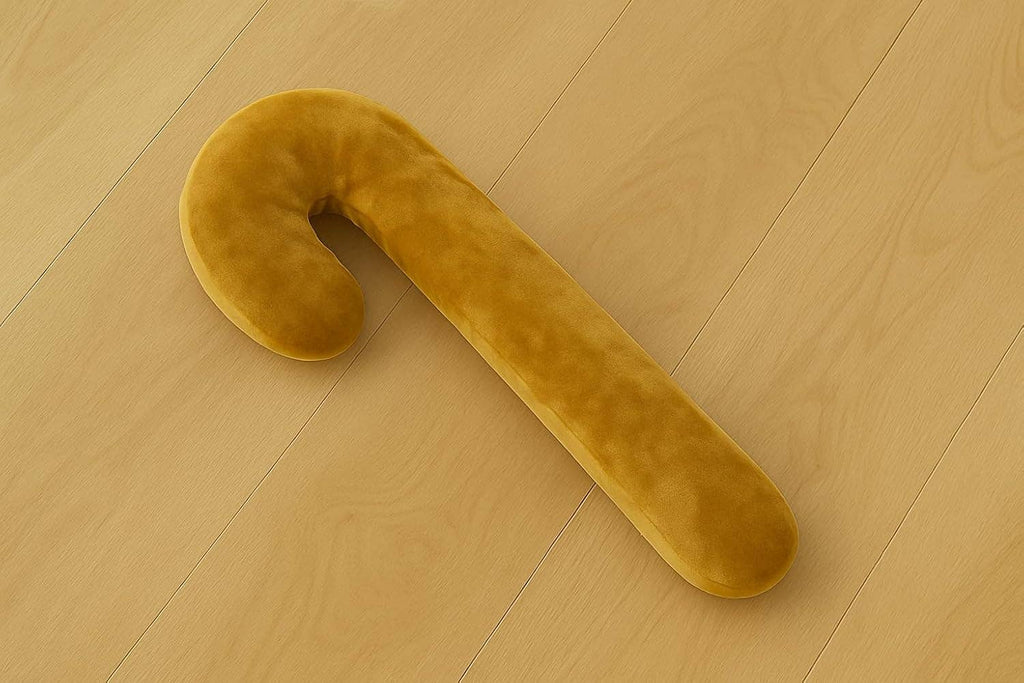 Gold Velvet Candy Cane Filled Throw Pillow