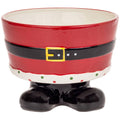 Santa Belt Ceramic Footed Bow
