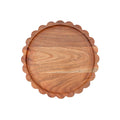 11" Dia Scalloped Acacia Wood Tray