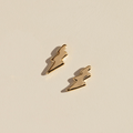 Gold Lightning Bolt Studs