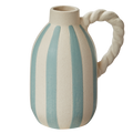Stripe Vase Large Blue Multi Stoneware