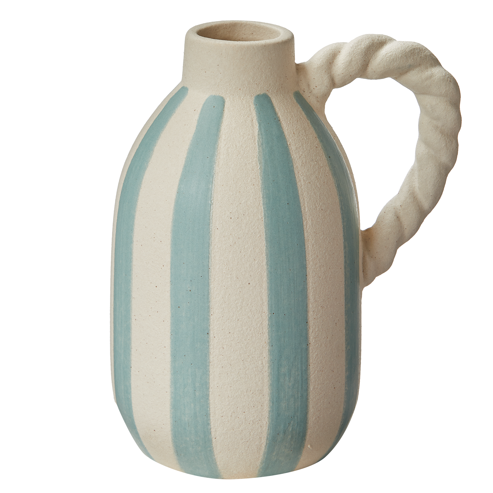 Stripe Vase Large Blue Multi Stoneware