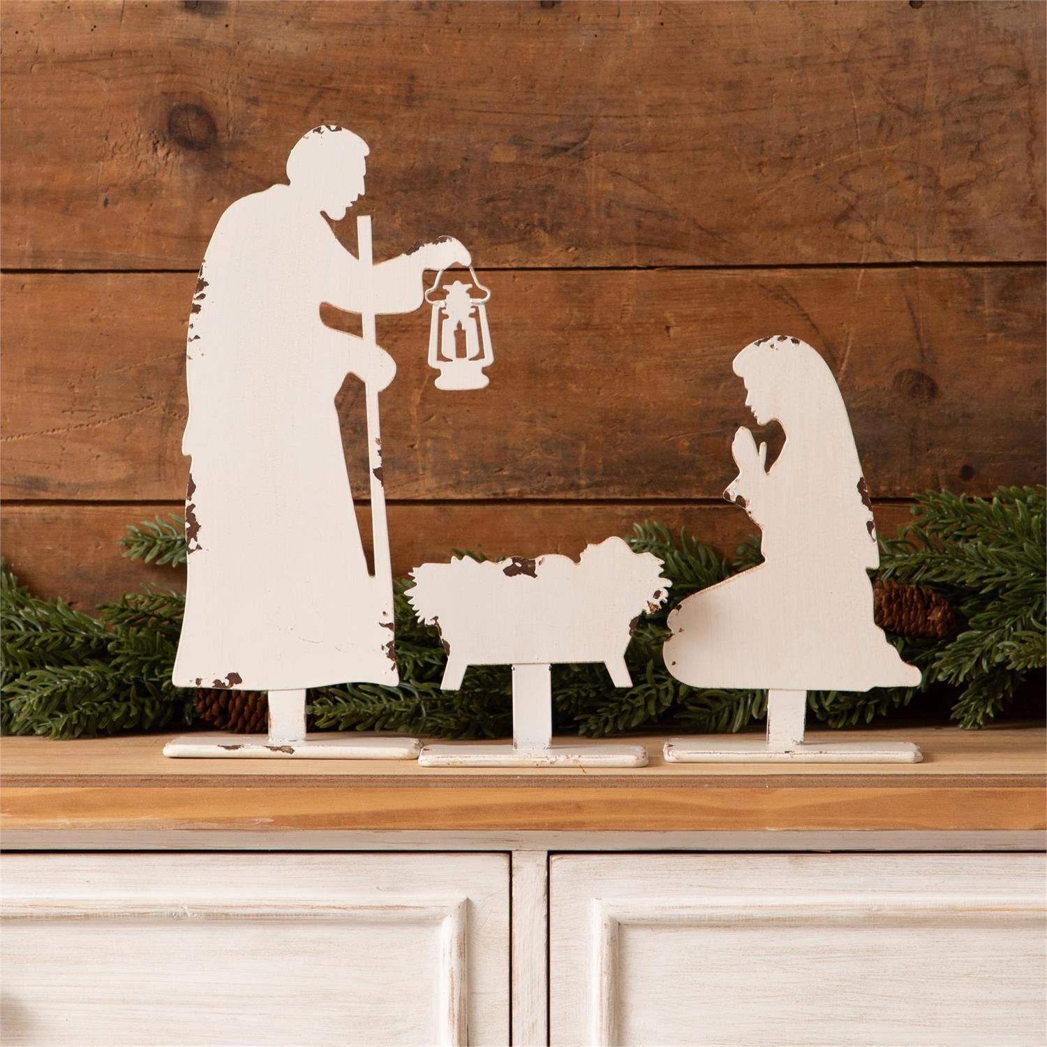White Silhouette Nativity
