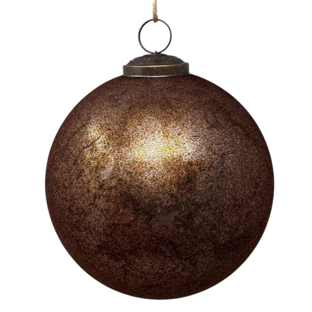 5" Velvet Brown Antique Glass Orn.