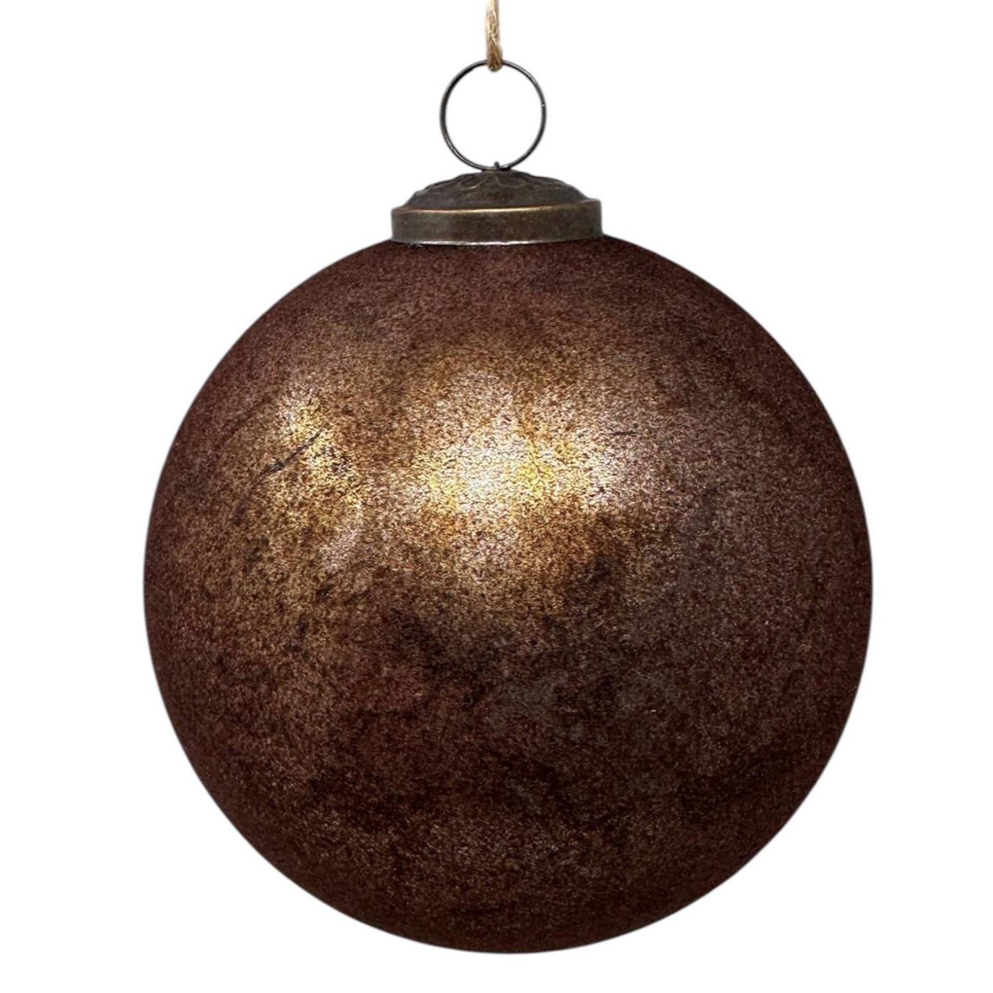 5" Velvet Brown Antique Glass Orn.