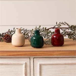 Mini Bud Vases - Red, Green, White