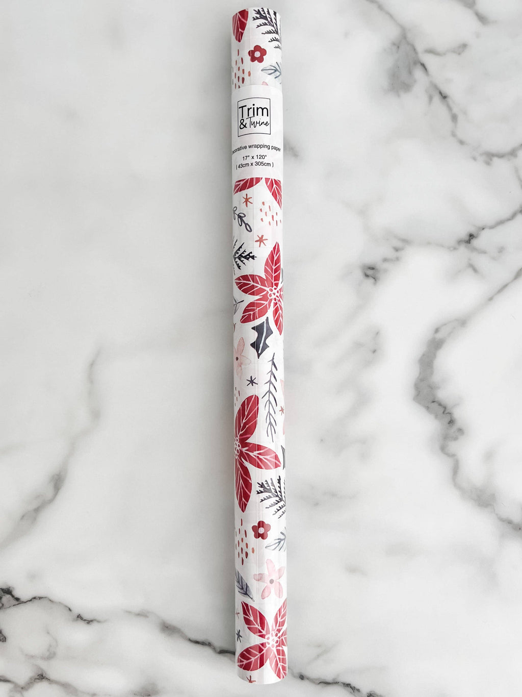Floral Christmas Wrapping Paper Roll