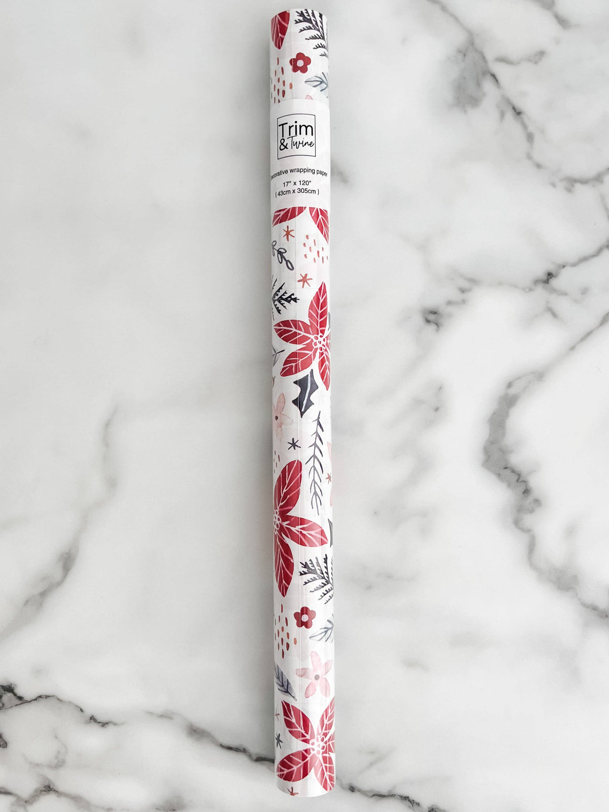Floral Christmas Wrapping Paper Roll