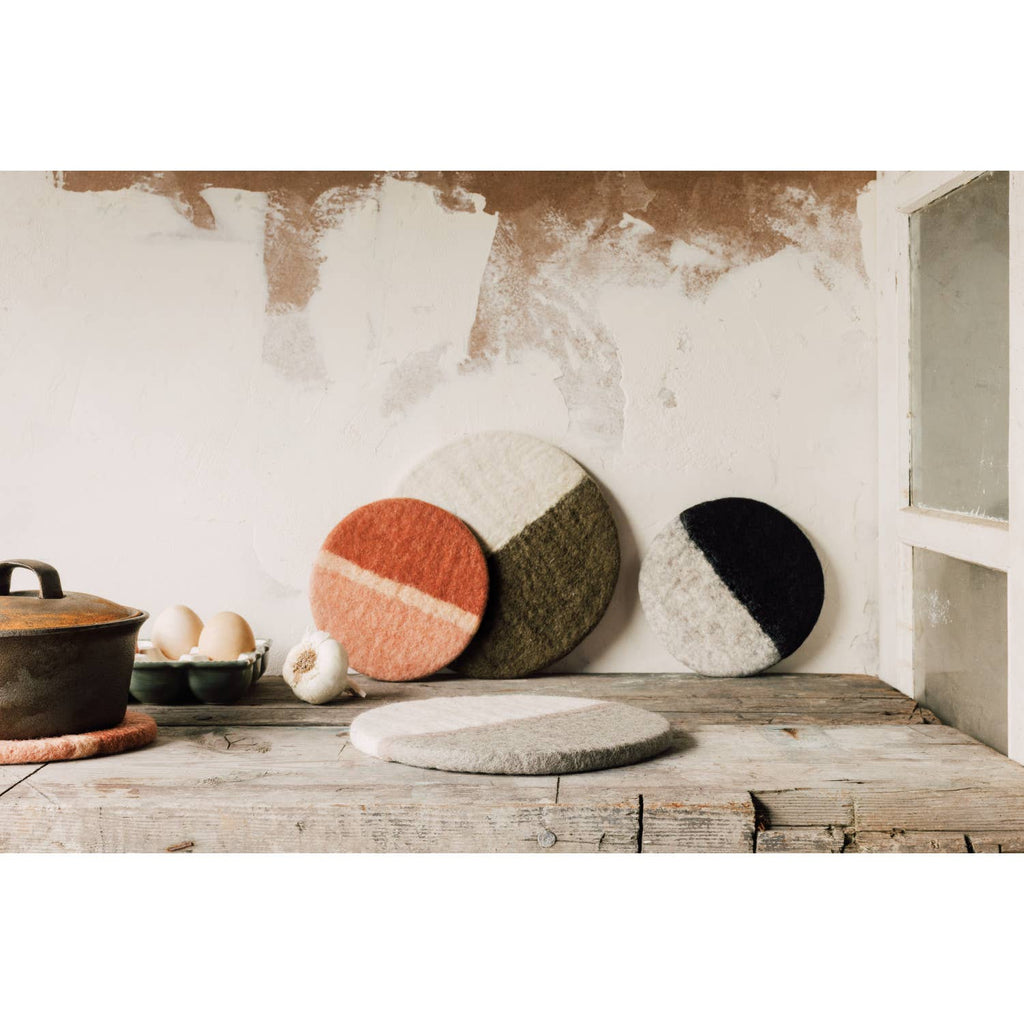 Olive Felted Wool Trivet
