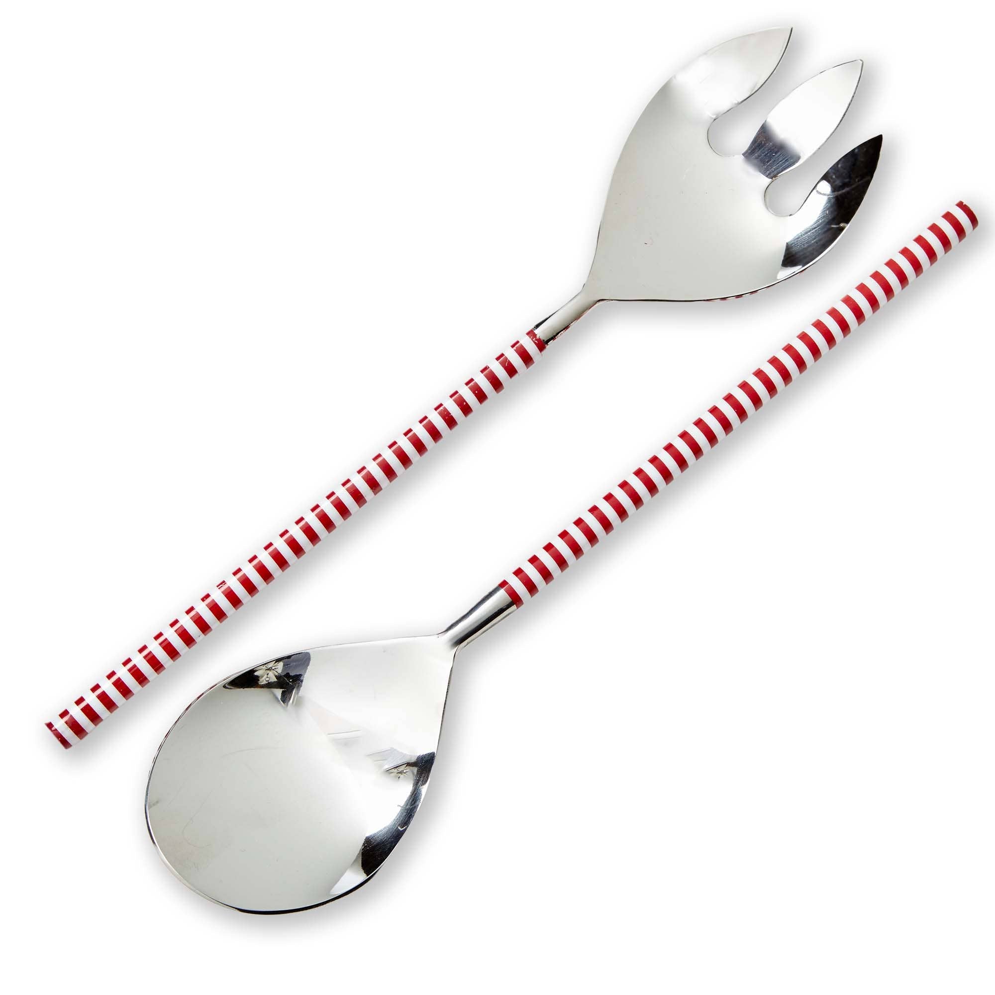 Christmas Candy Stripe Serving Utensil Set Of 2