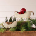 White and Gold Distressed Sleighs (Set Of 02)