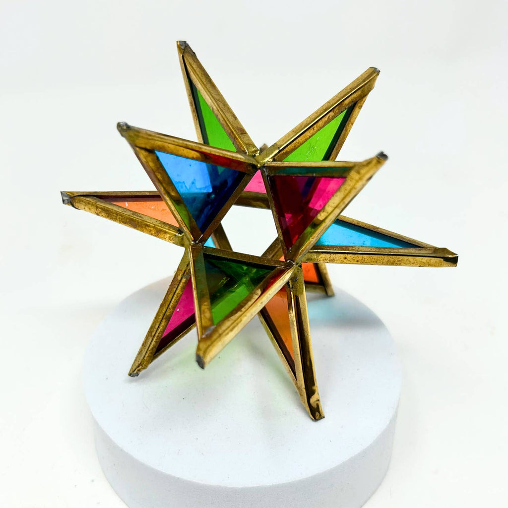Multi Color Glass 3D Star Ornament