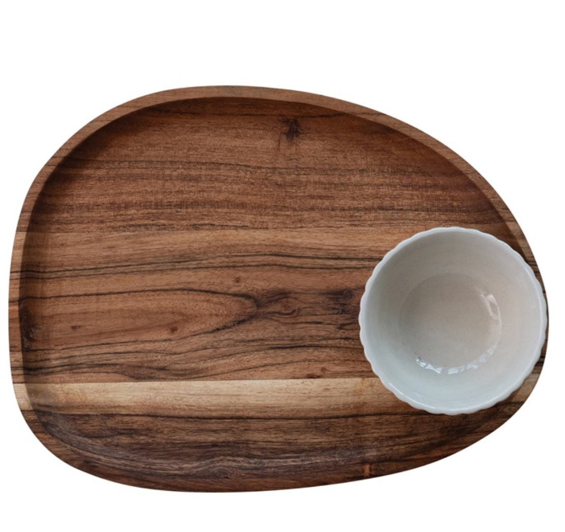Acacia wood serving tray