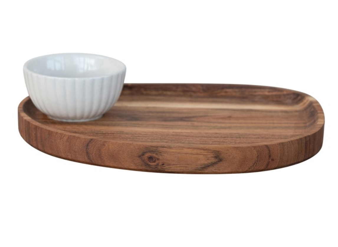 Acacia wood serving tray