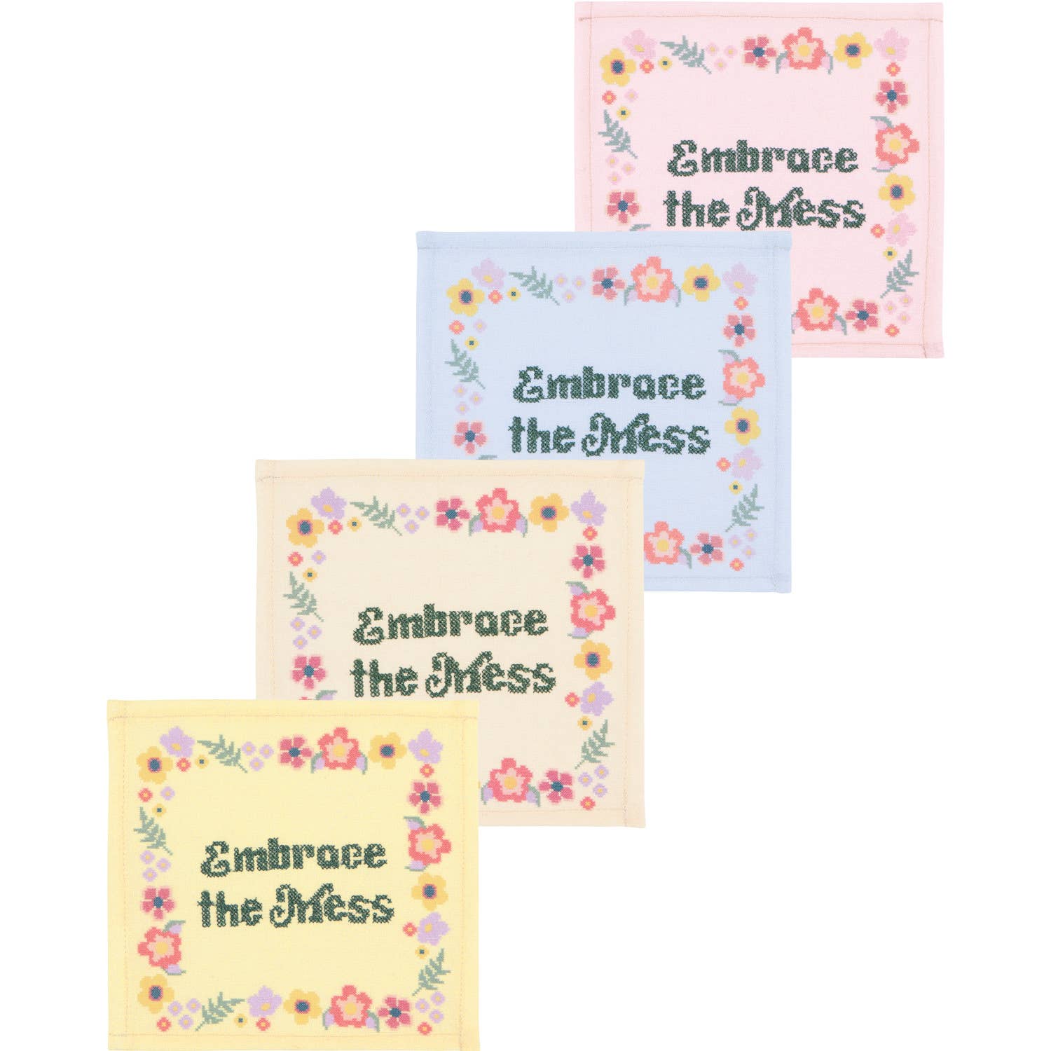 Kitsch Stitch Cocktail Napkins Set of 4 Assorted