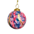 Blue/Pink/Gold Watercolor Glass Ball Ornament