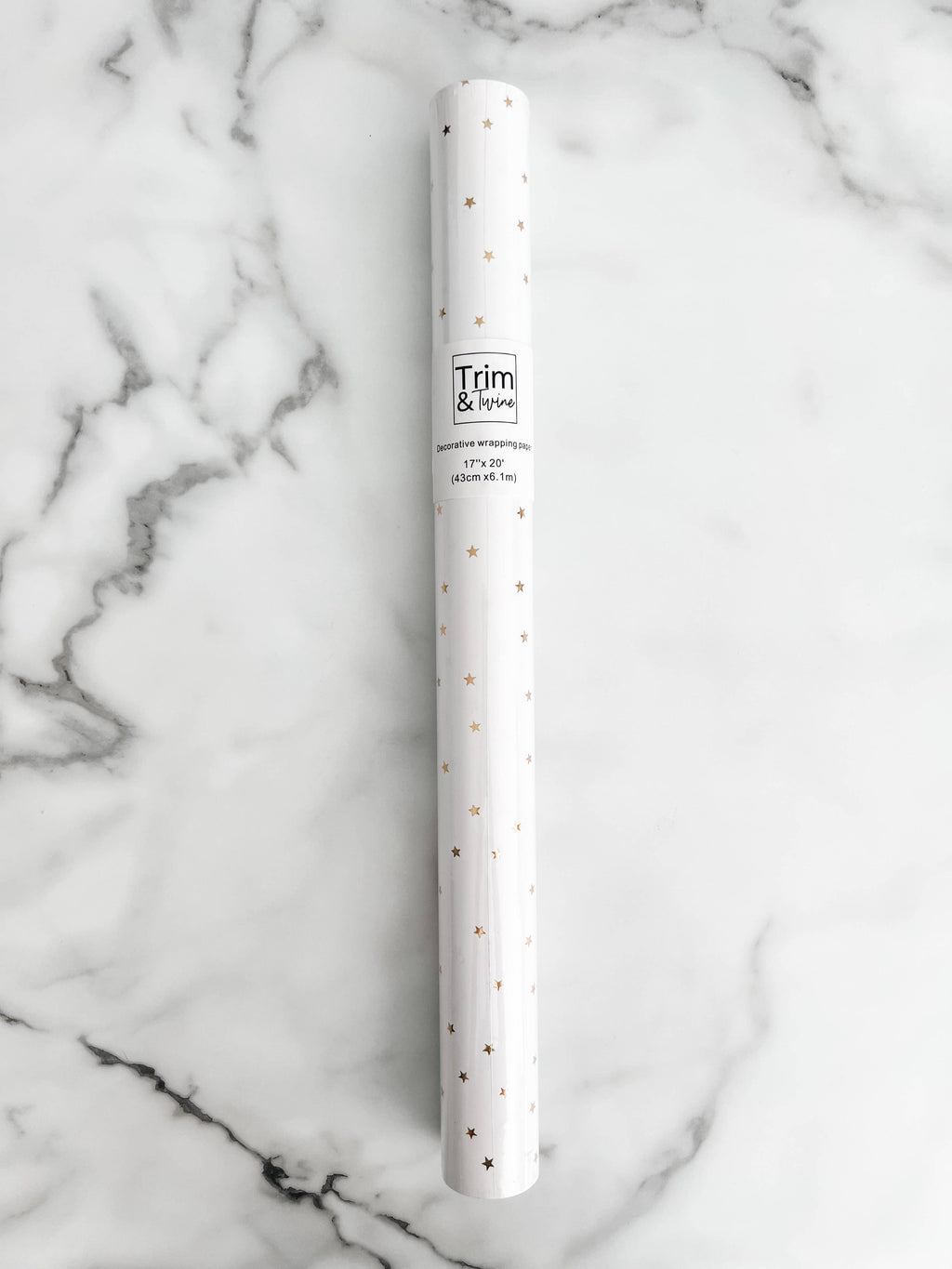 Metallic Gold Star Christmas Wrapping Paper Roll