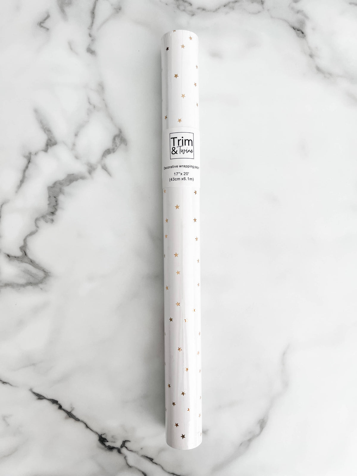 Metallic Gold Star Christmas Wrapping Paper Roll