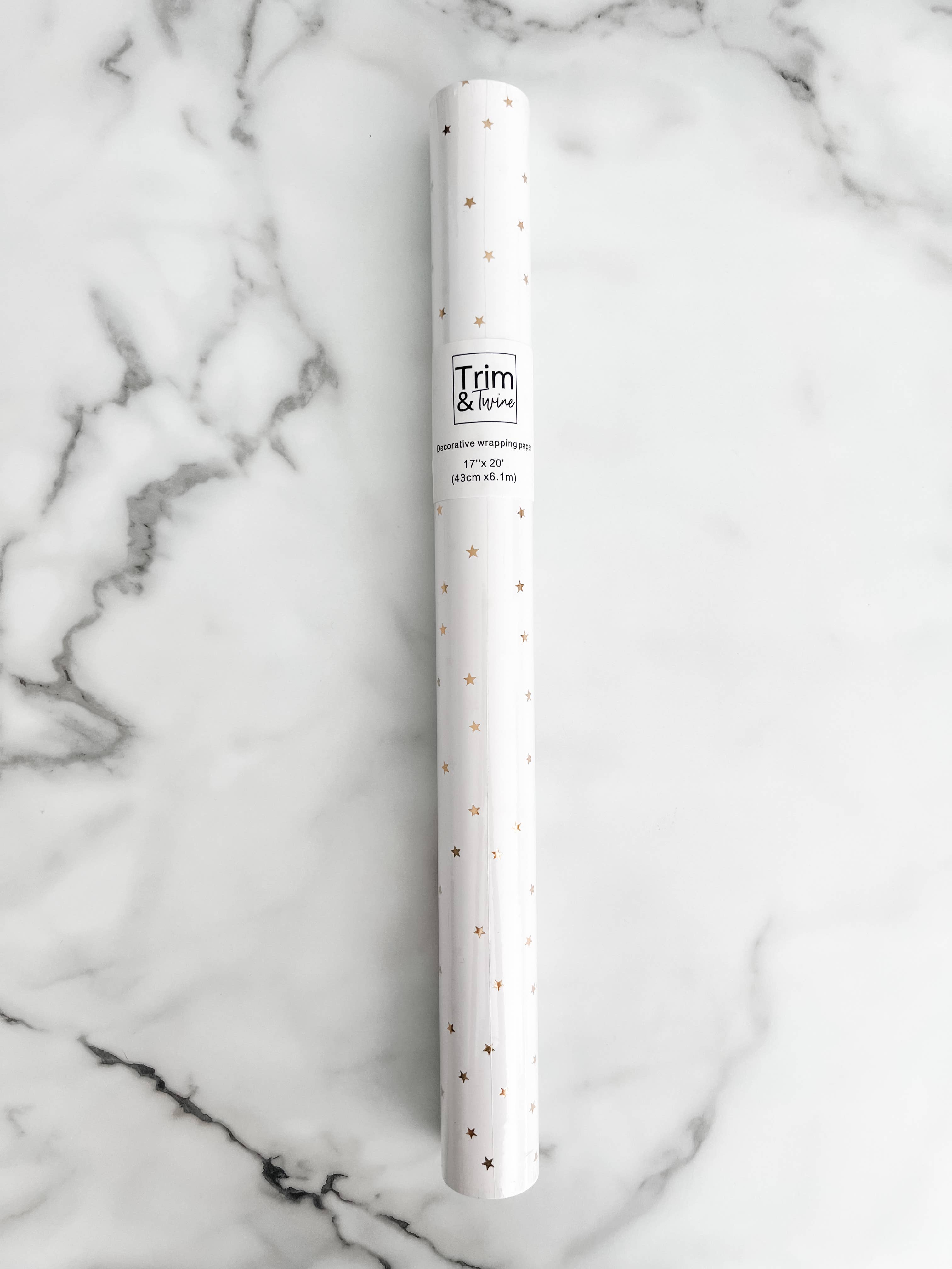 Metallic Gold Star Christmas Wrapping Paper Roll