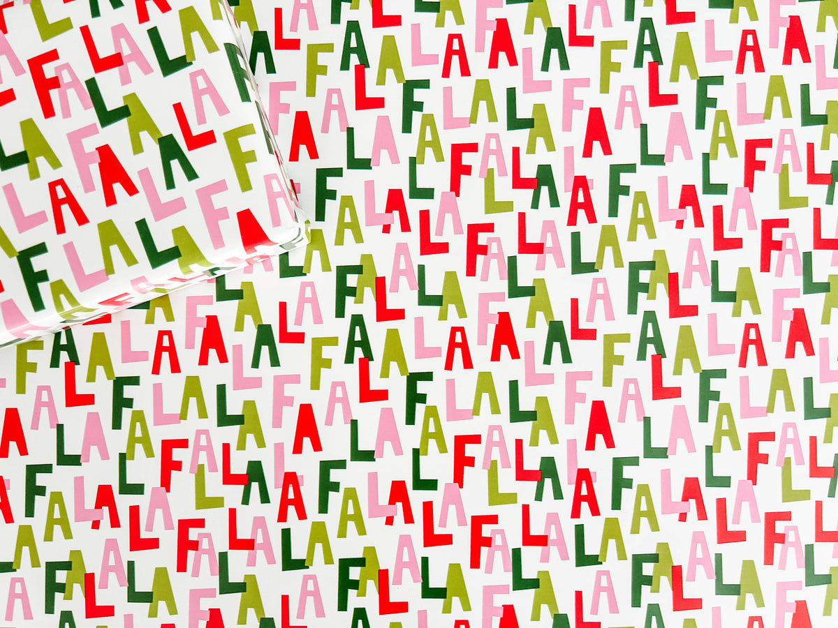 Colorful FA LA LA Christmas Wrapping Paper Roll