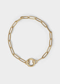 Stainless Steel Paperclip with Charm Keeper Chain Bracelet