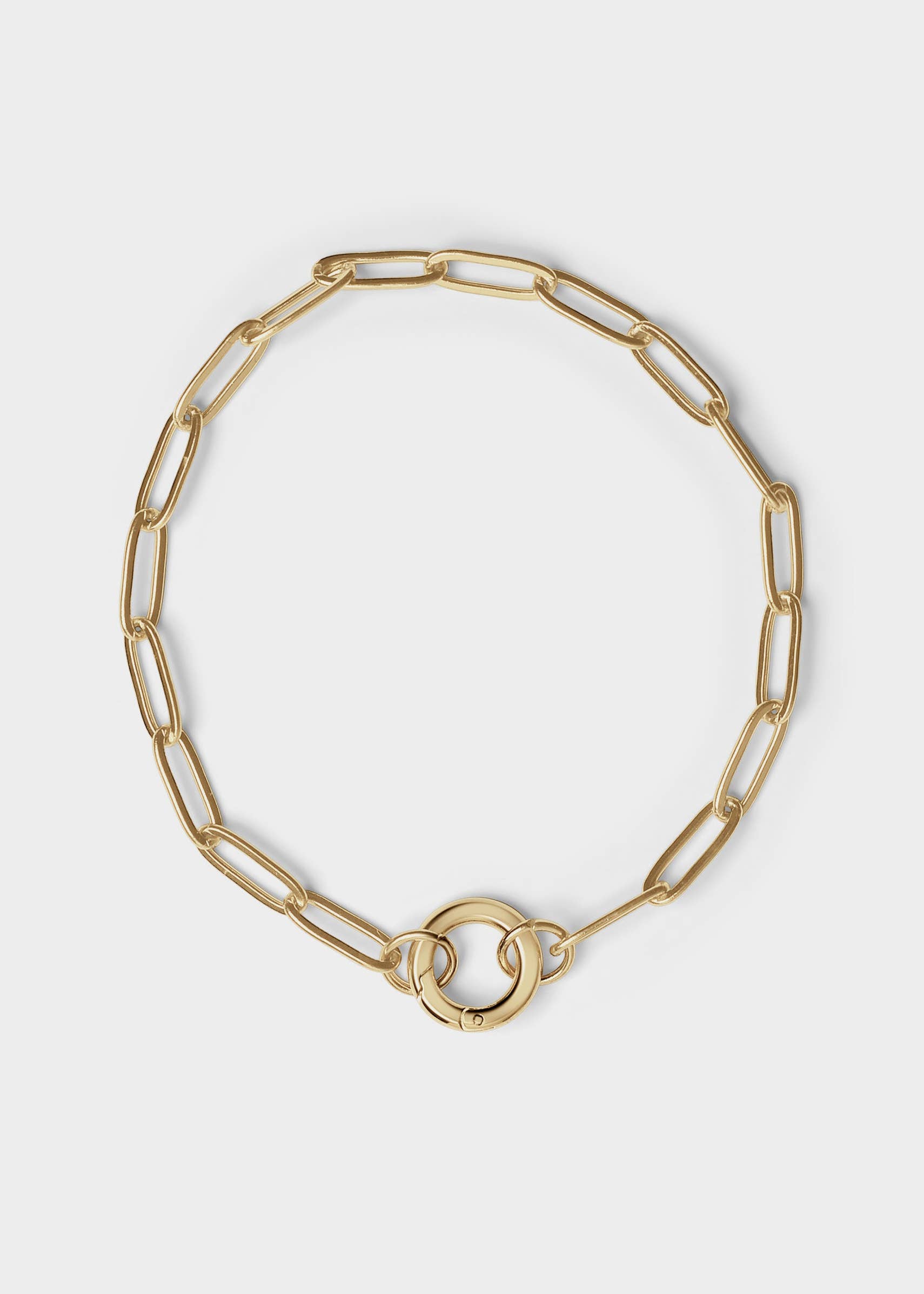 Stainless Steel Paperclip with Charm Keeper Chain Bracelet