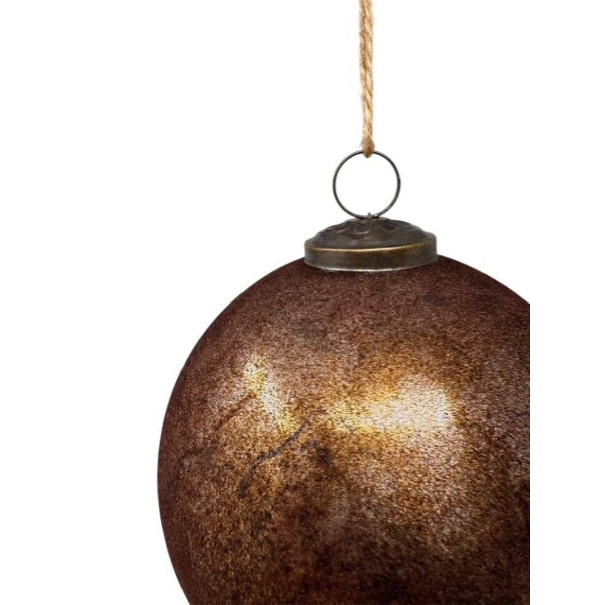 5" Velvet Brown Antique Glass Orn.