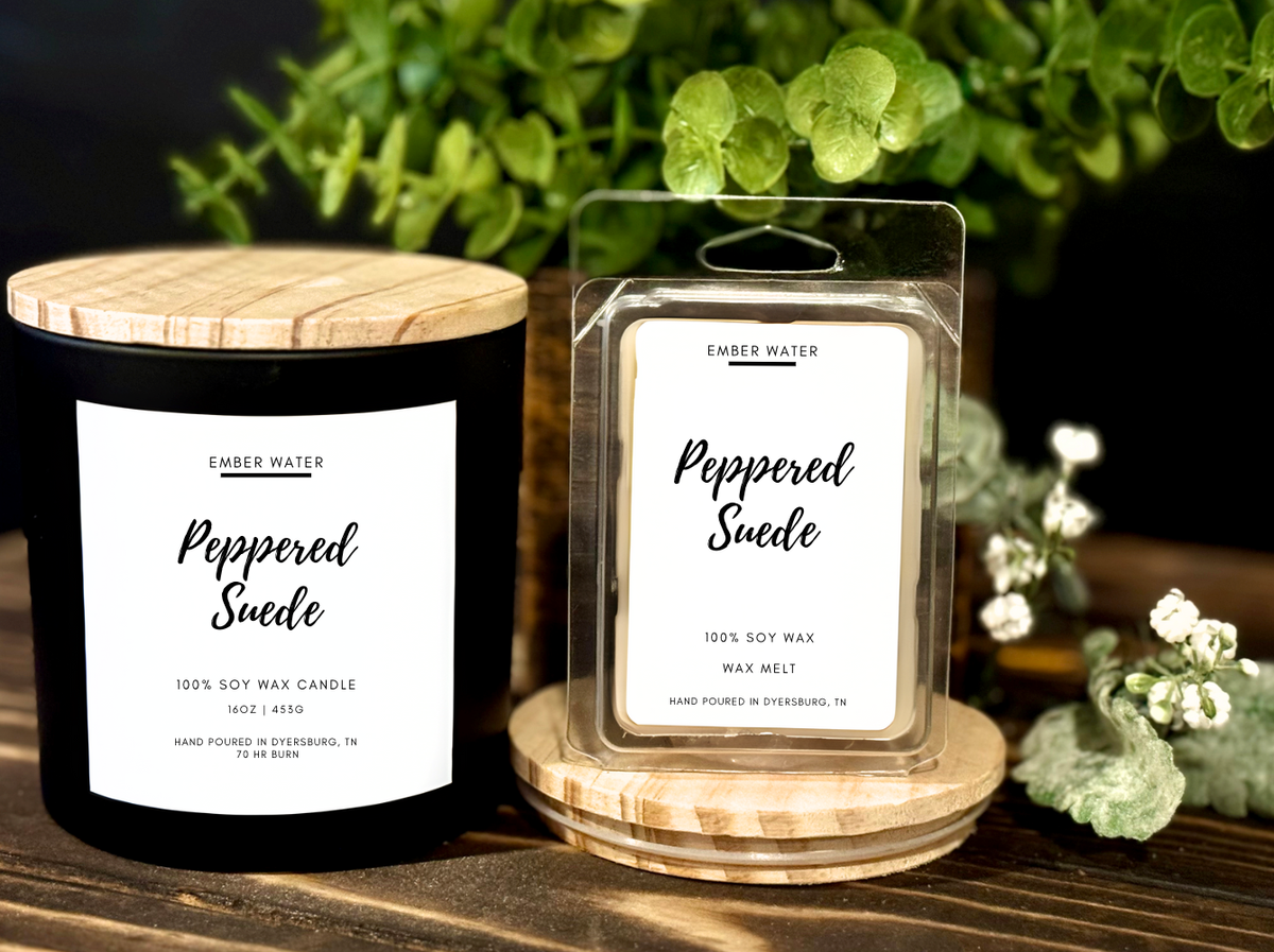 Peppered Suede 16 oz 100% Soy Candle