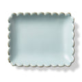 Scallop Rectangle Trinket Dish Light Blue Stoneware