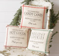 Hot Cocoa, Candy Canes, Cookies Grain Sack Pillows