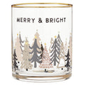Gold Rimmed Merry & Bright Rocks Glass