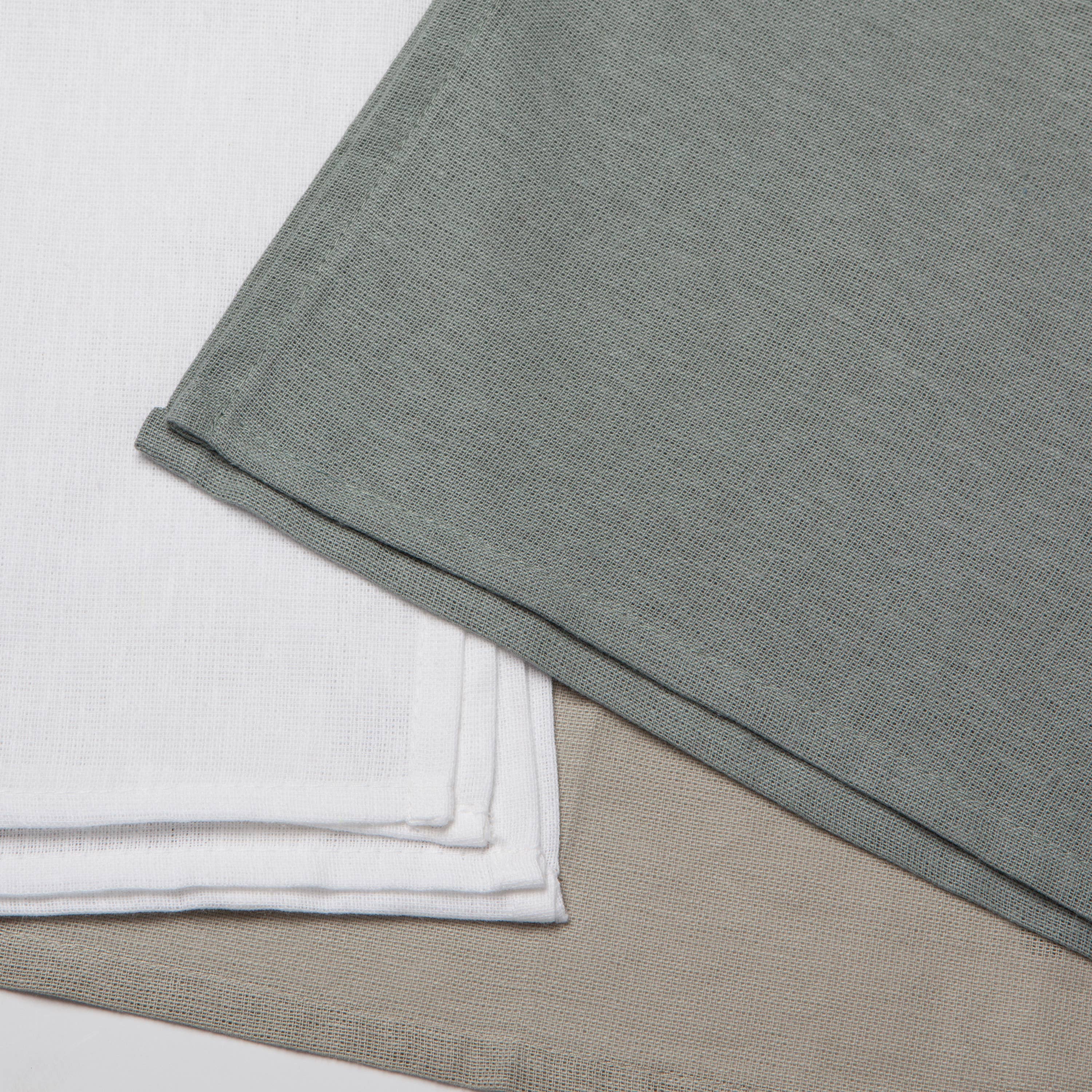 Gray White Moonstruck Floursack Dishtowels Set of 3