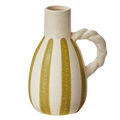 Stripe Vase Small Green Multi Stoneware